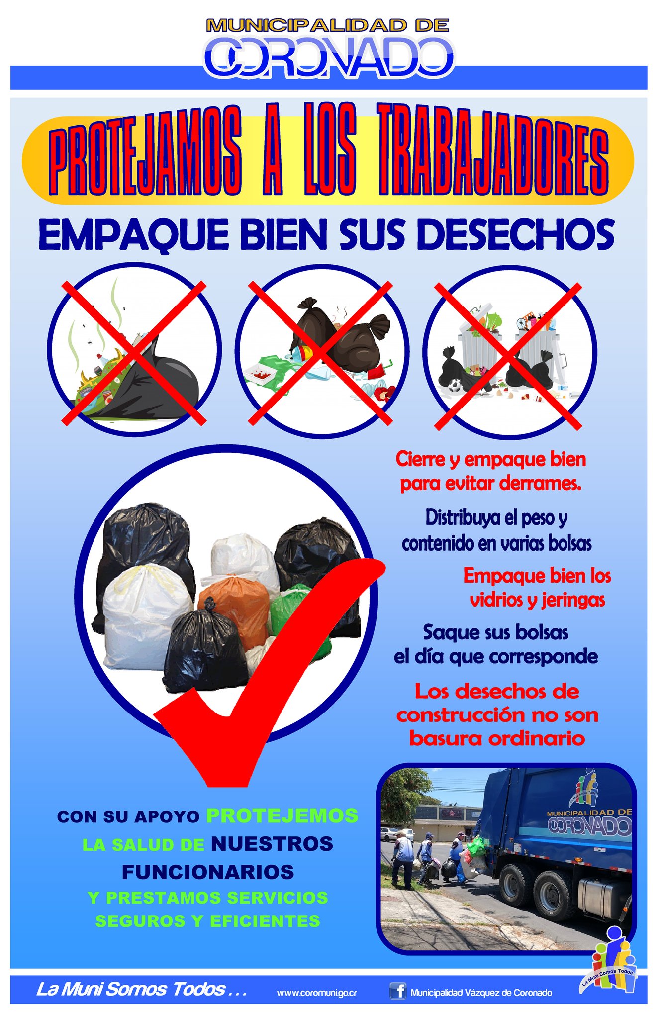 Empaque bien sus desechos para proteger a los trabajadores Image