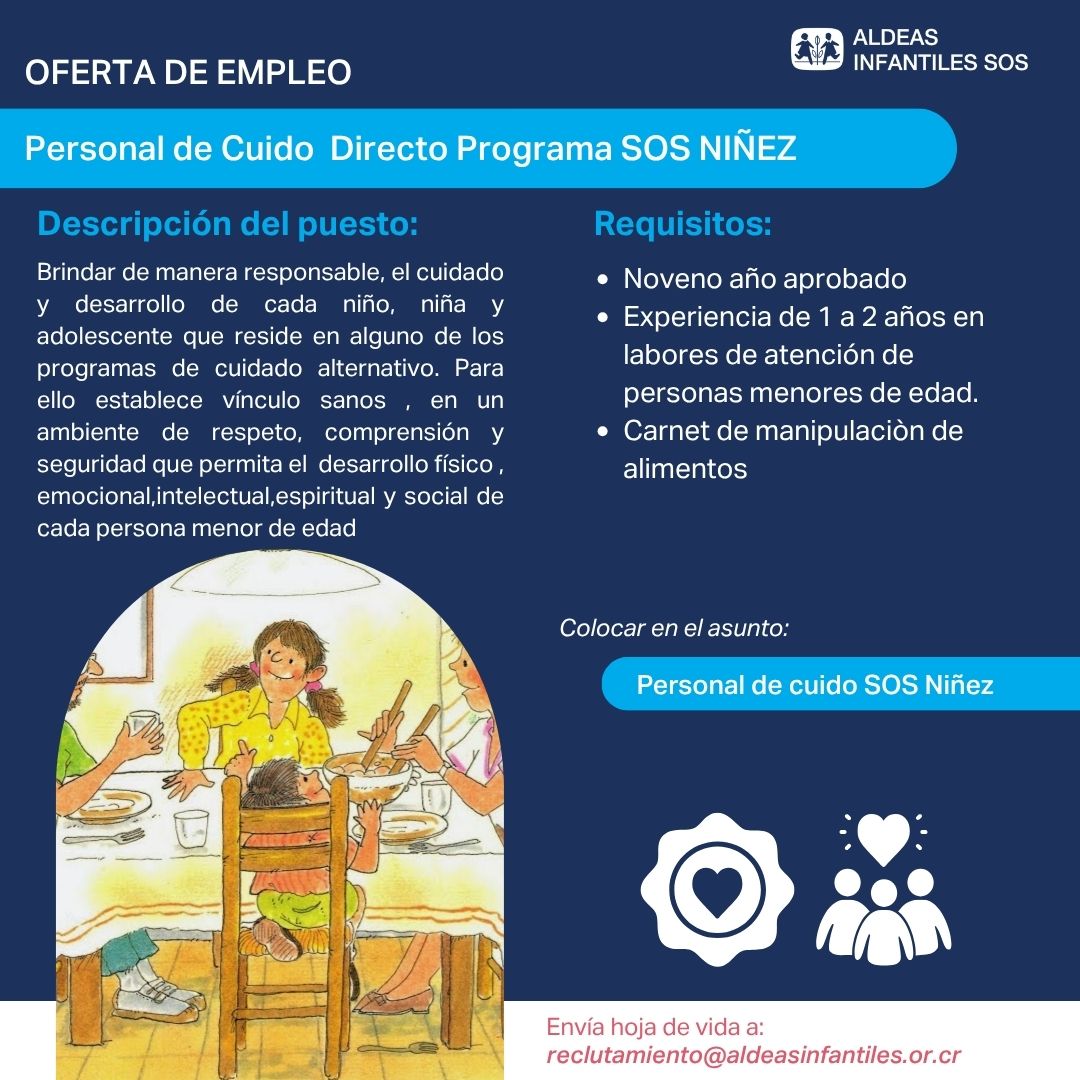 Oferta de empleo en Aldeas Infantiles SOS